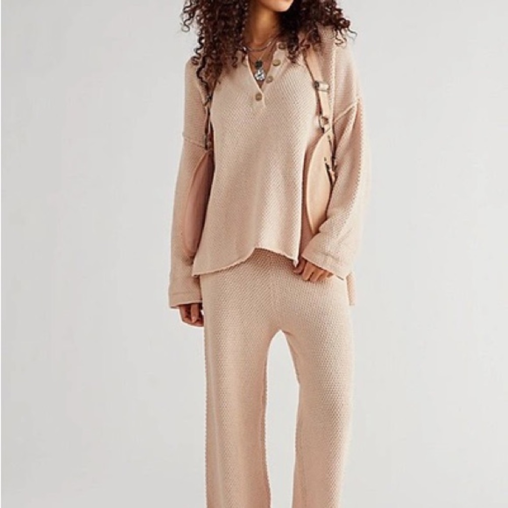 NWOT Free People Hailee Sweater Set - Sold Out Peach Sand Color